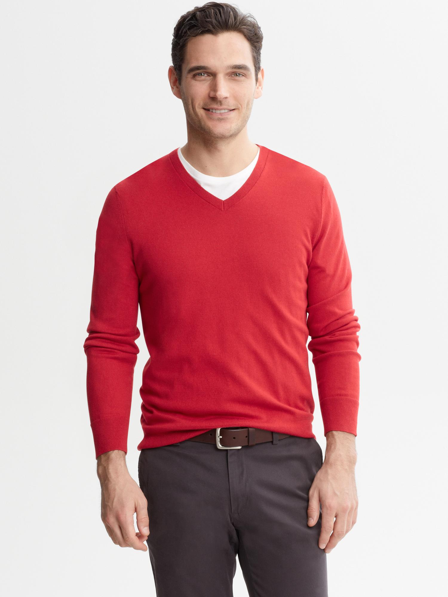 Silk-Cotton-Cashmere V-Neck | Banana Republic