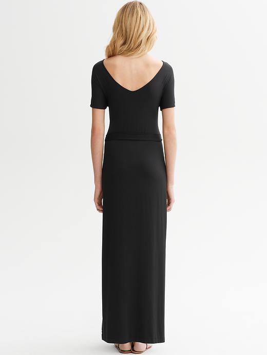 banana republic black tie dresses Banana Republic Women's Stretch-Cotton Tie-Waist Maxi Dress Black Size M