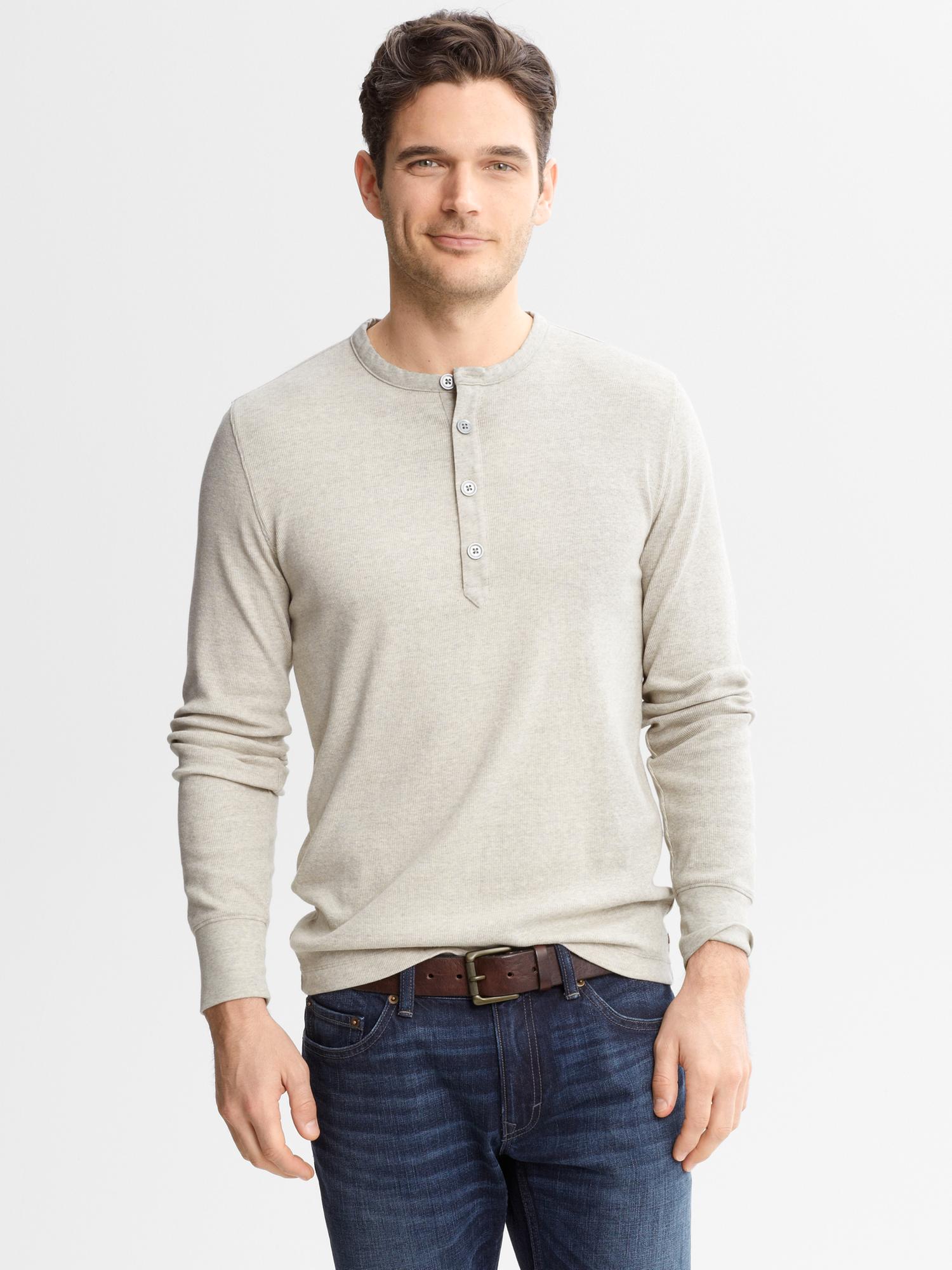 Heritage Ribbed Henley | Banana Republic