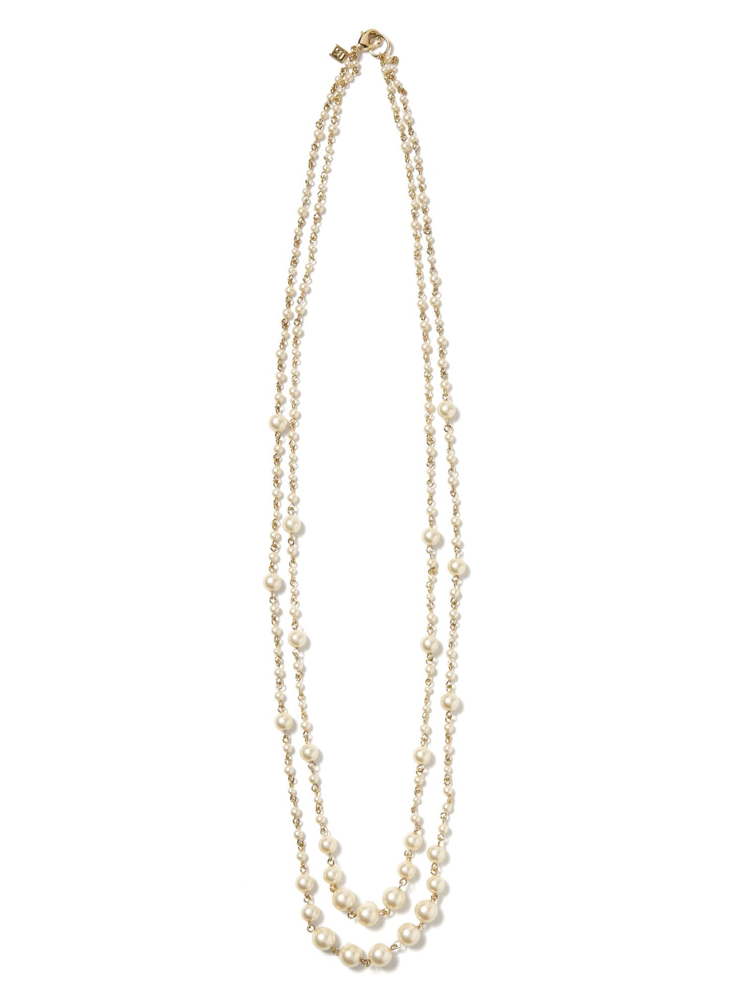 Pearl Long Layer Necklace