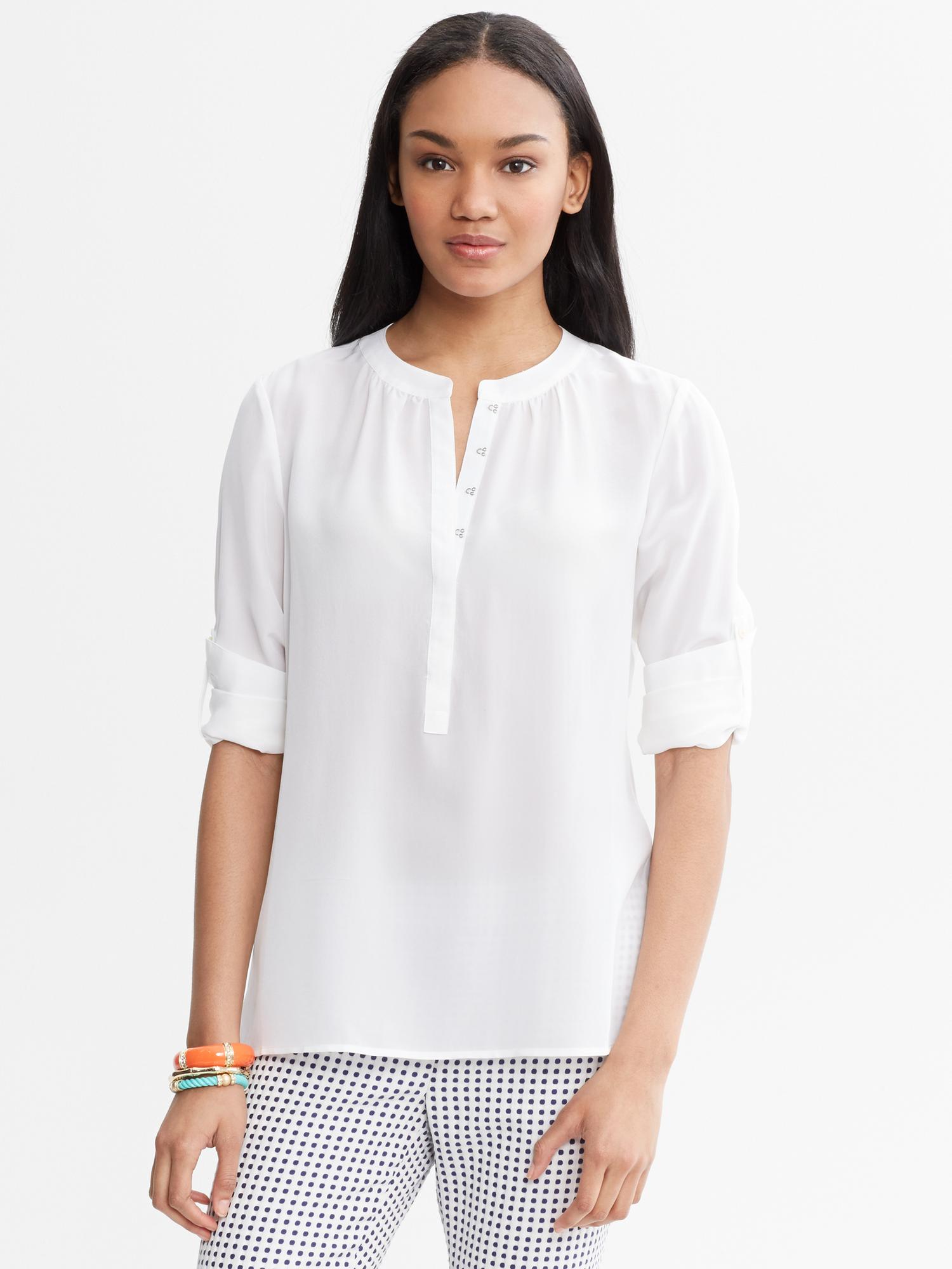 Silk Henley | Banana Republic