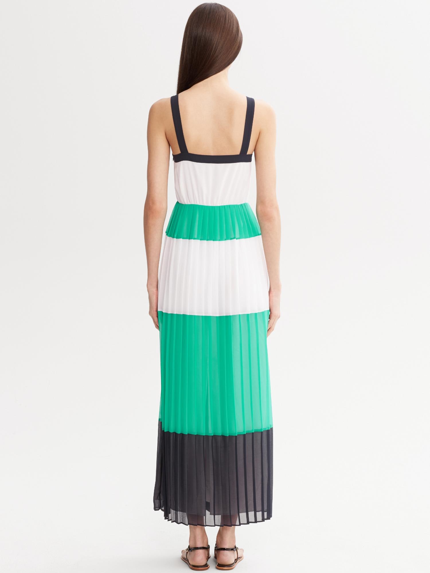 Milly Collection Colorblock Pleated Patio Dress