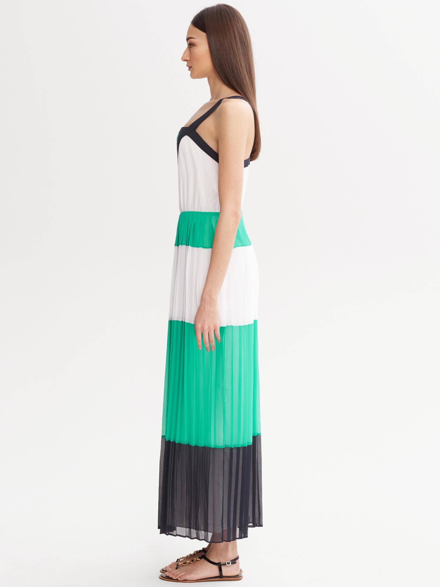 Milly Collection Colorblock Pleated Patio Dress