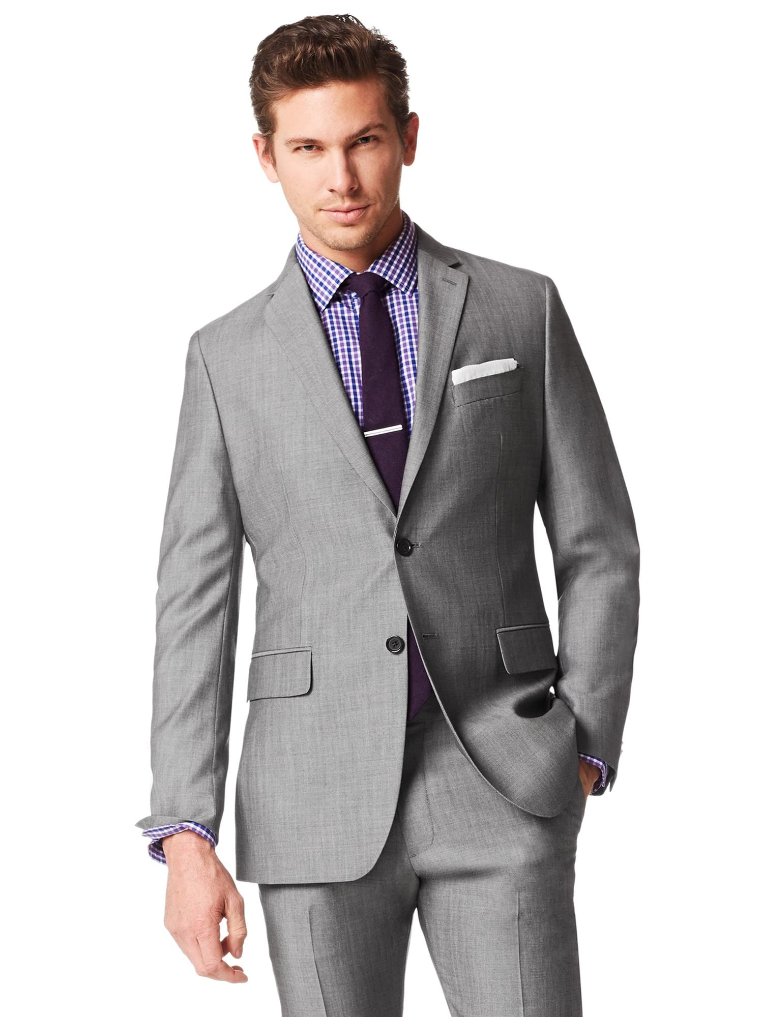 Tailored-Fit Grey Wool Suit Jacket | Banana Republic