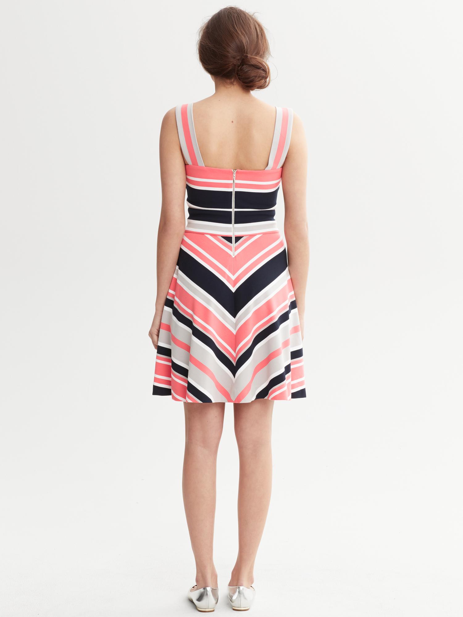 Milly Collection Striped Fit and Flare Dress