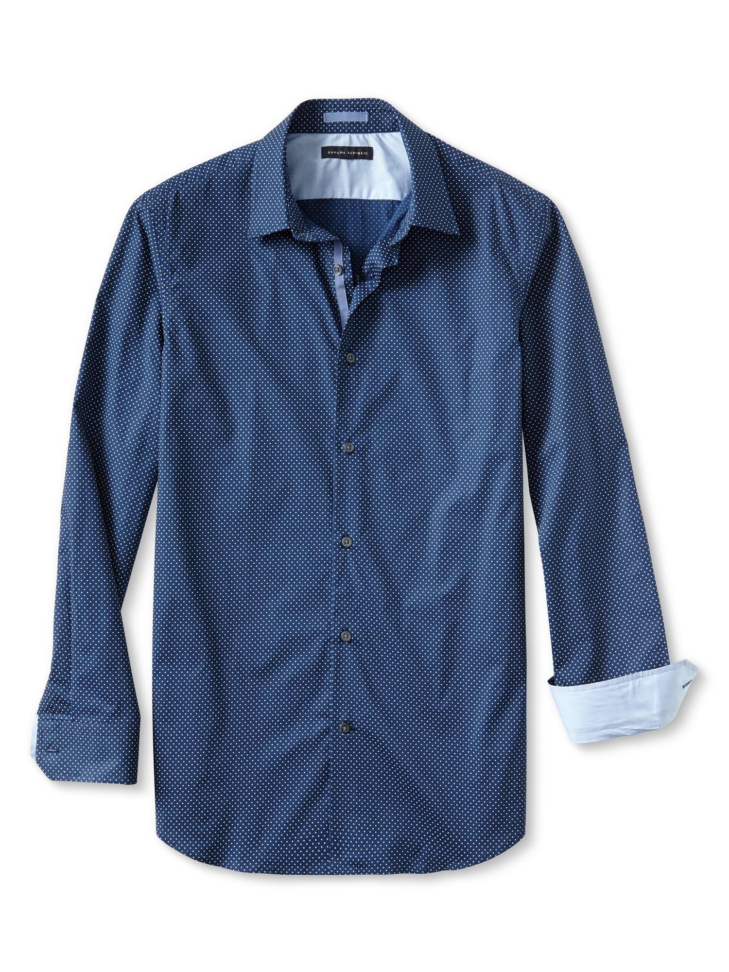 Slim-Fit Blue Dot Shirt | Banana Republic