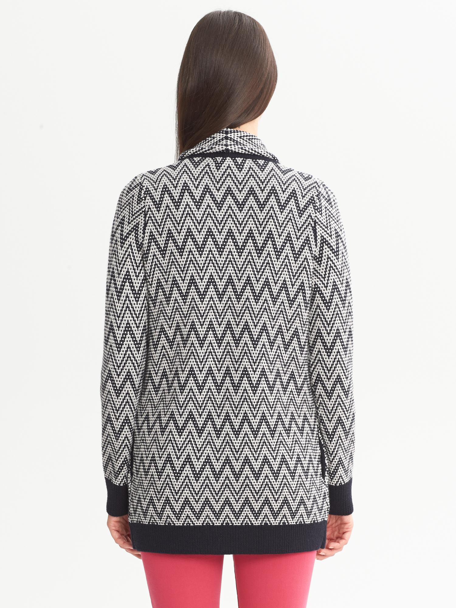 Zig-Zag Open Cardigan