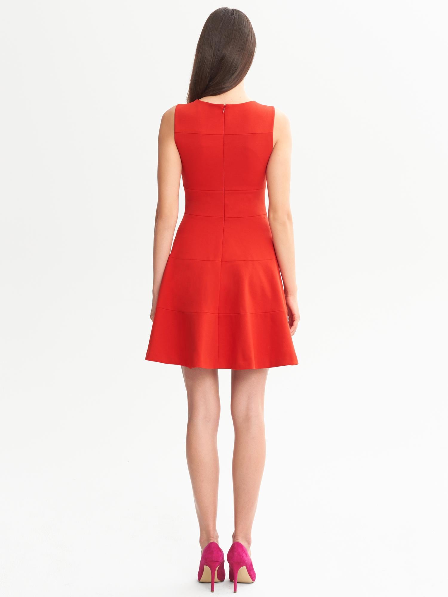 Ponte fit hot sale and flare dress