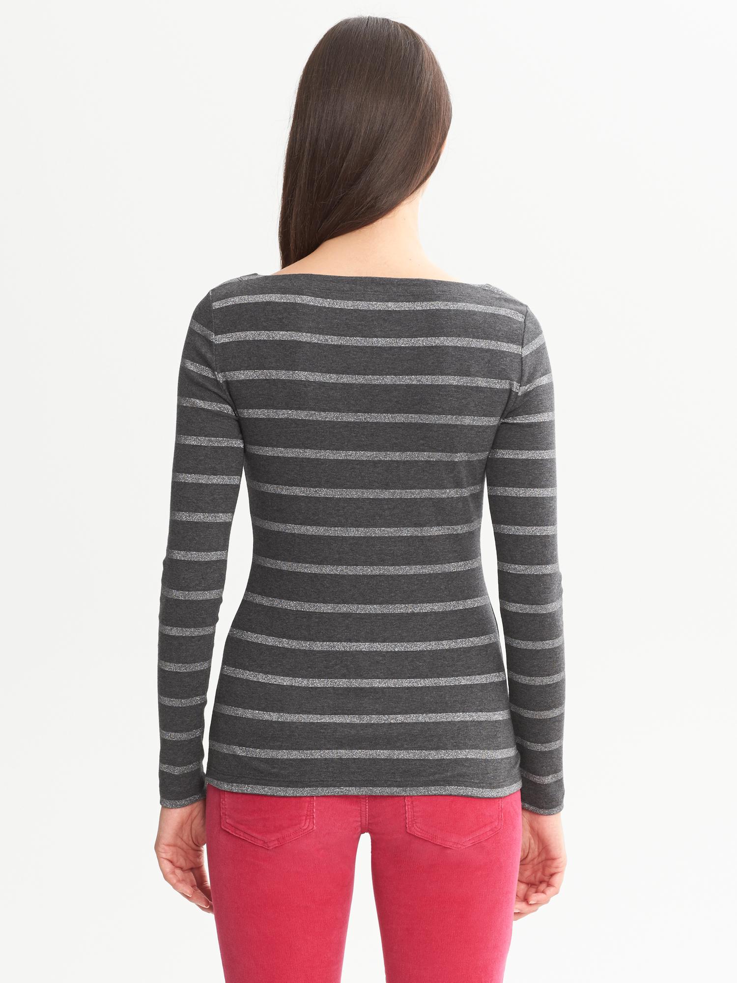 Metallic Stripe Timeless Tee Banana Republic