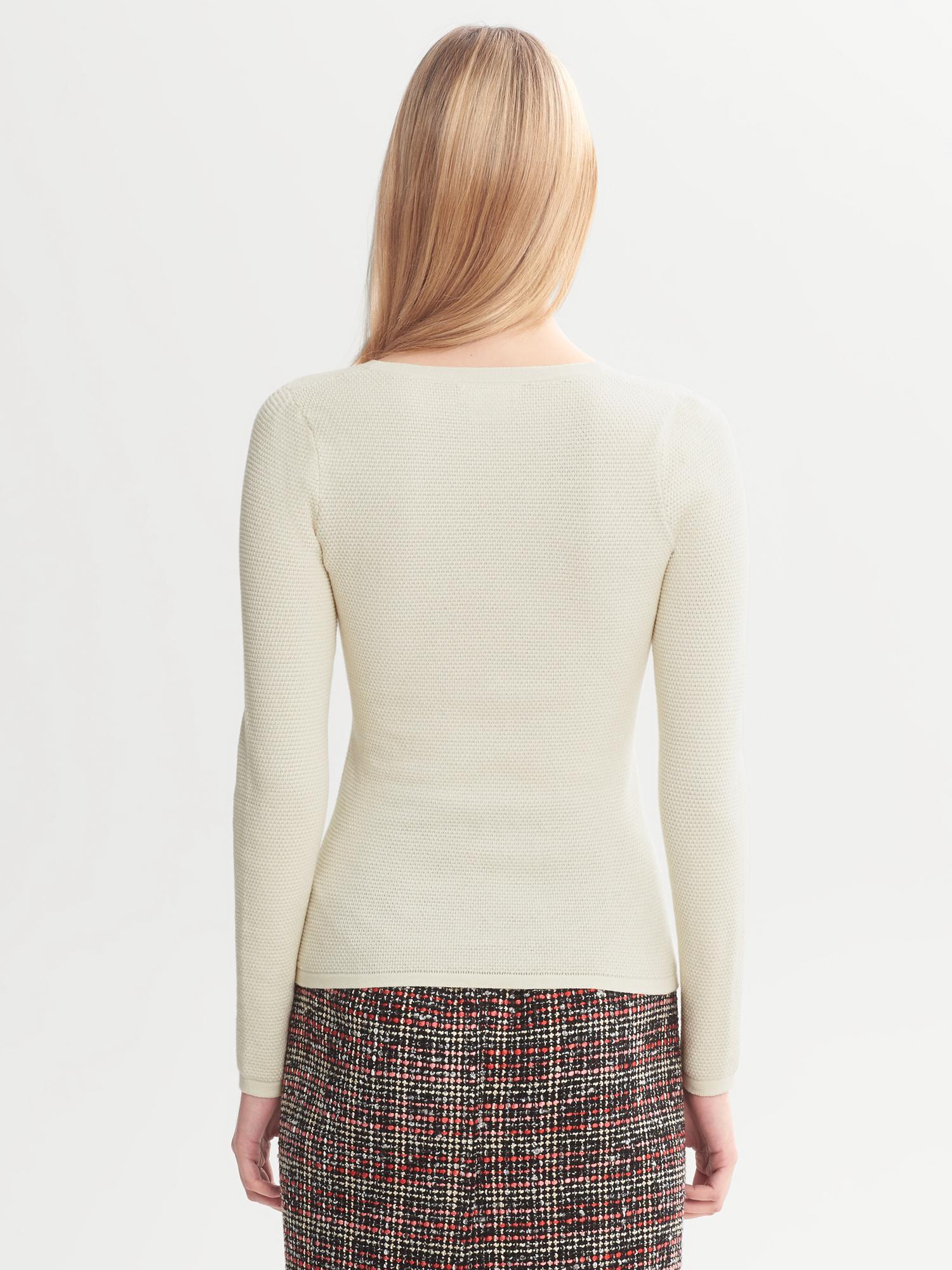 Textured V-Neck Pullover