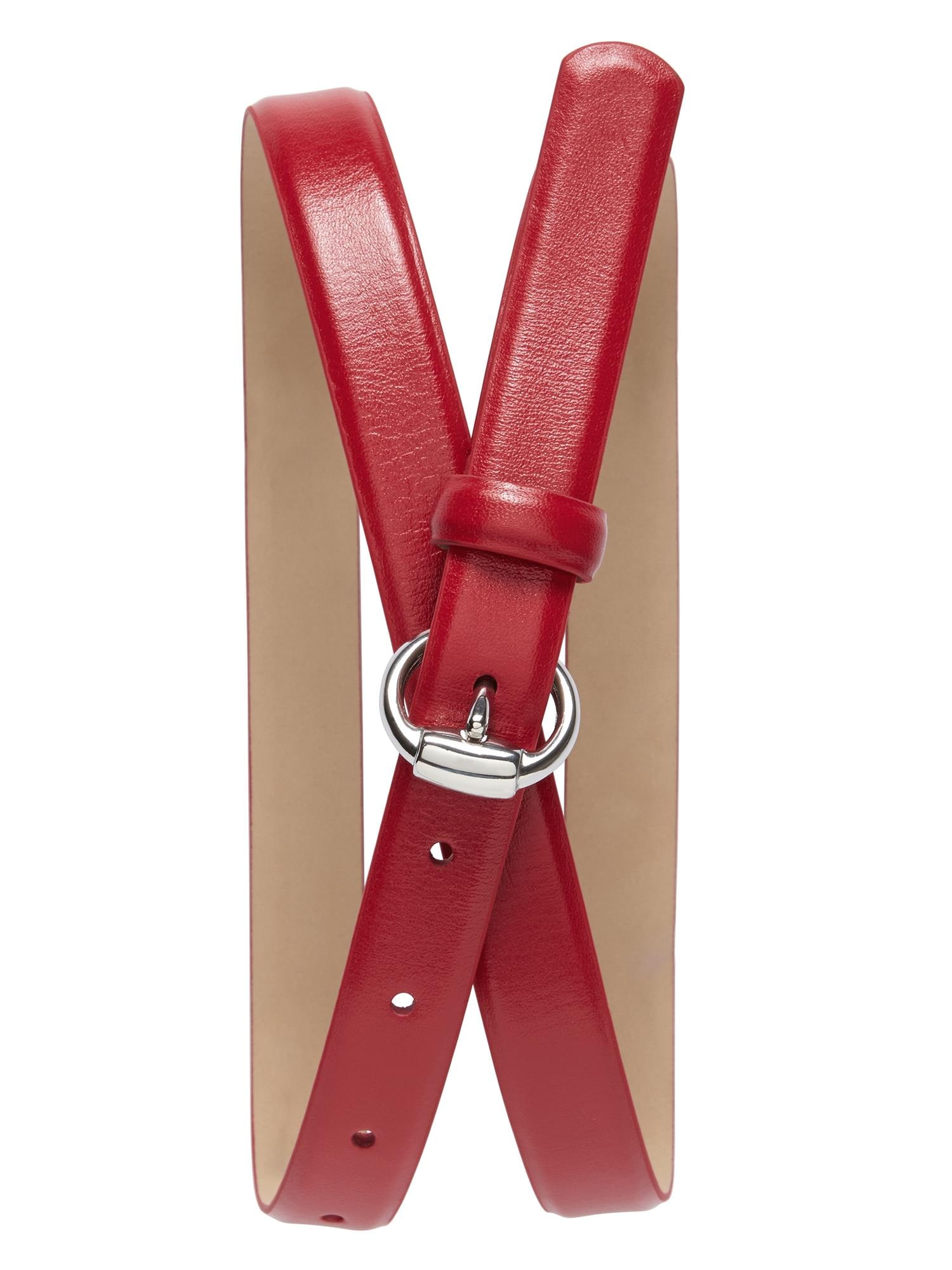 Round Buckle Leather Trouser Belt