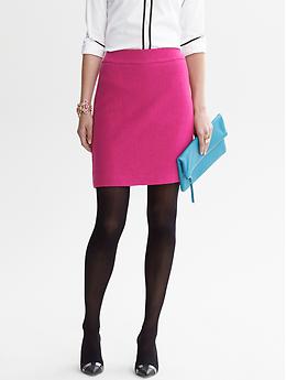 Pencil Skirt Pink Wool Skirt Outfit Boucle Zip Pencil Skirt Banana
