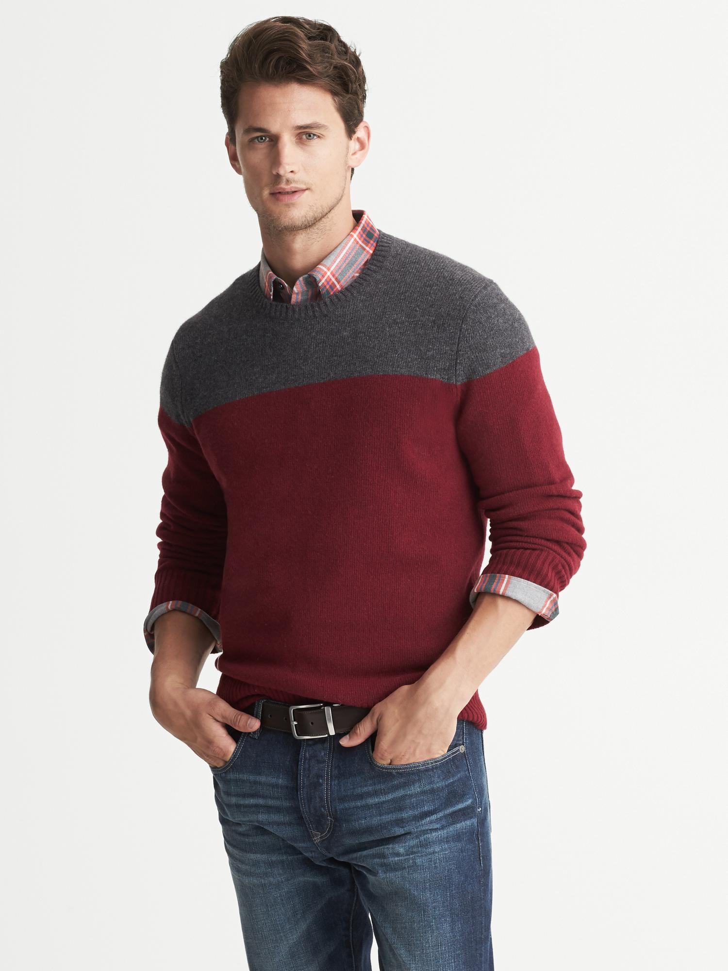 Colorblock Crew Merino Wool Colorblock Crew | Banana Republic
