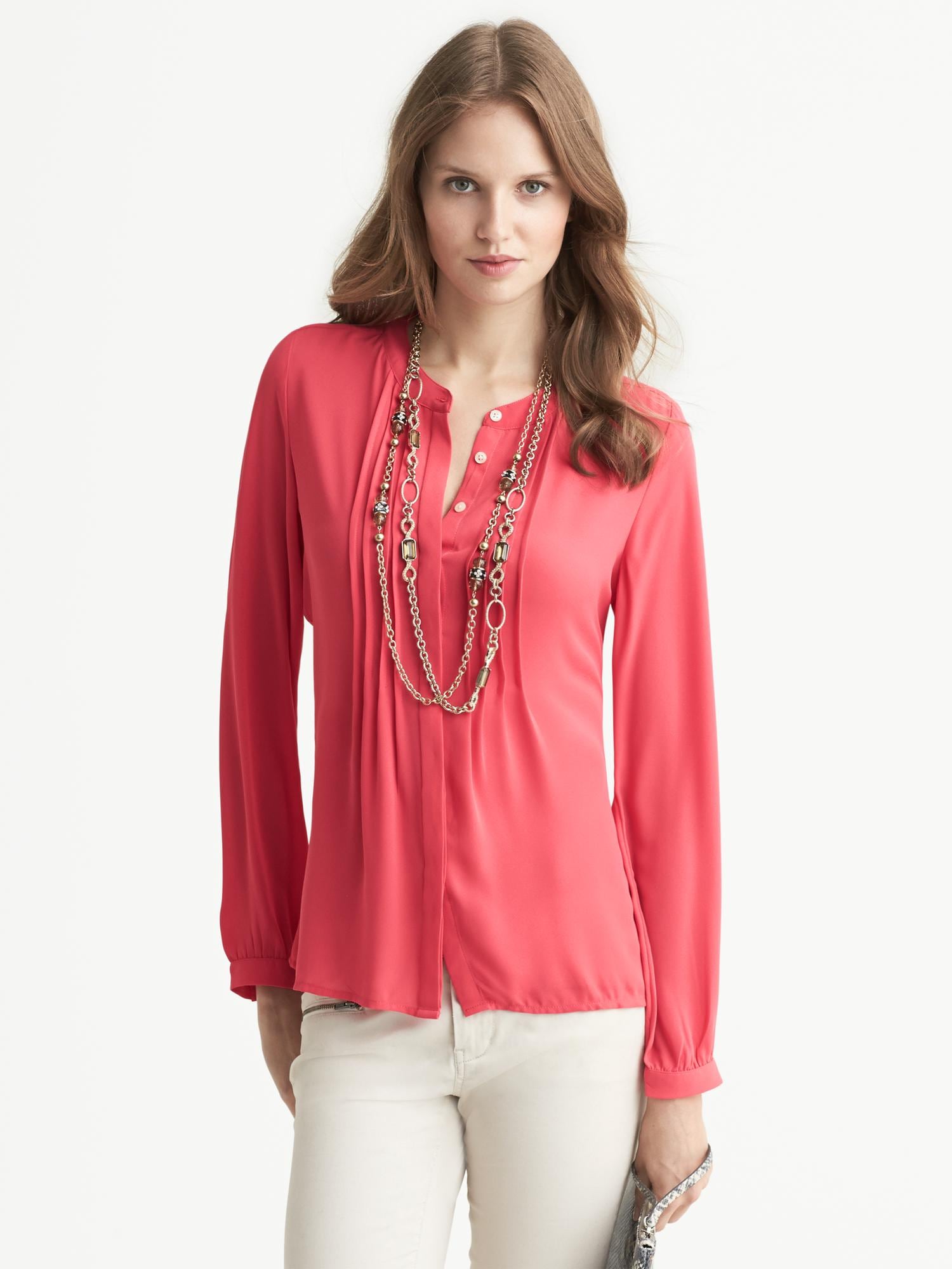 Pintuck Crepe Blouse | Banana Republic