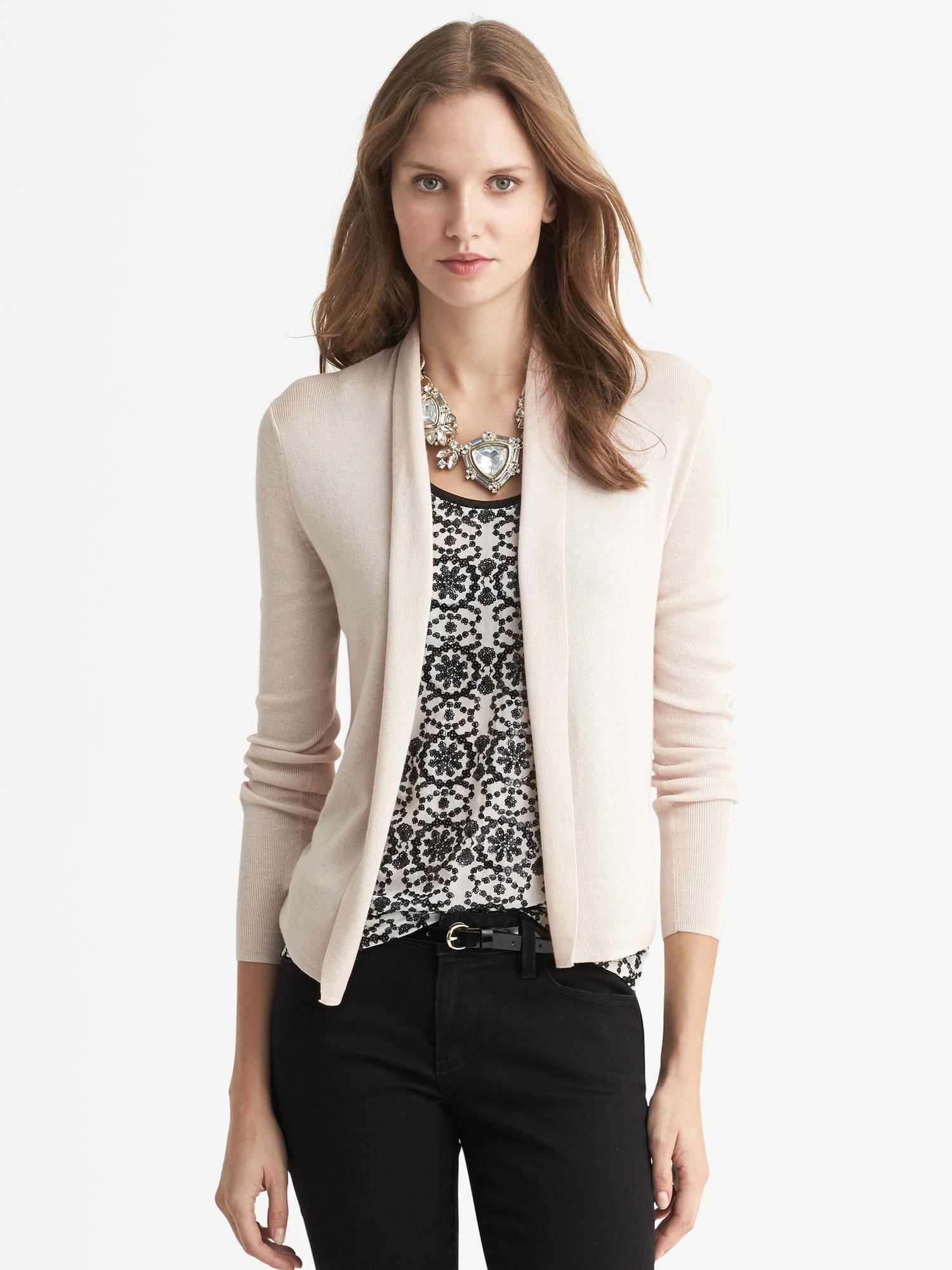 Silk/Cashmere Open Cardigan | Banana Republic