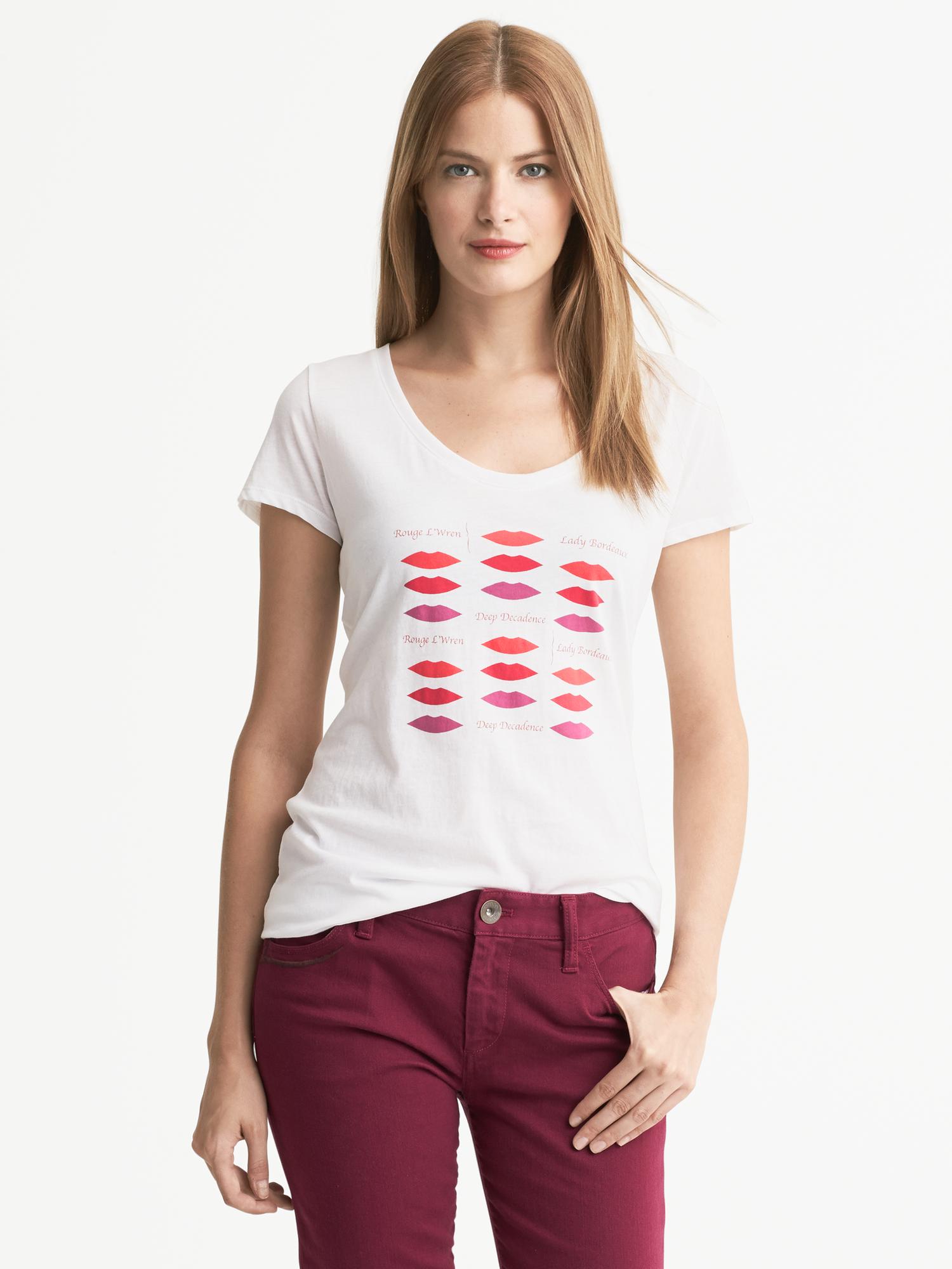 L'Wren Scott Collection Lips Graphic Tee Banana Republic