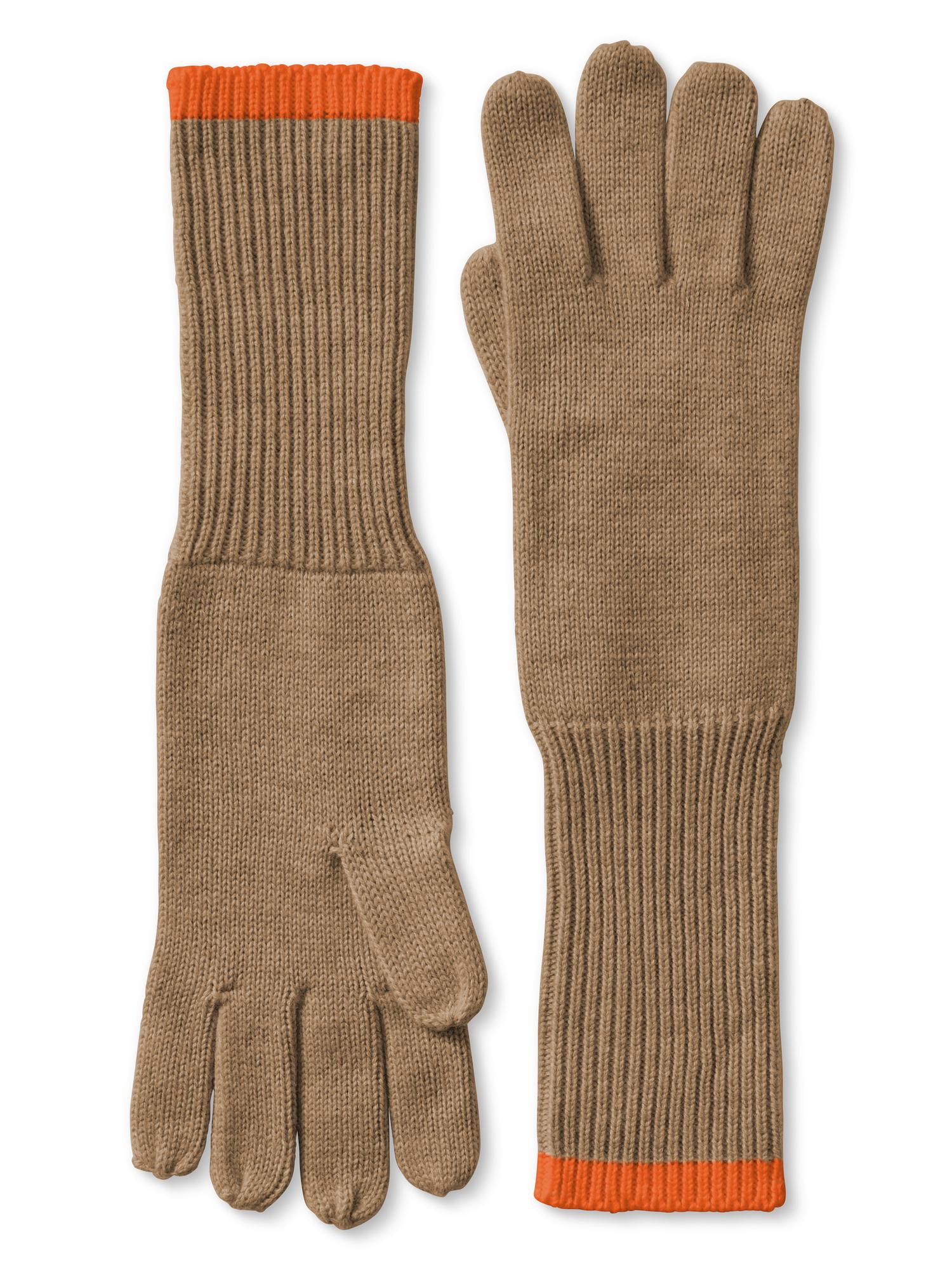 Two-Way Colorblock Cashmere Gloves
