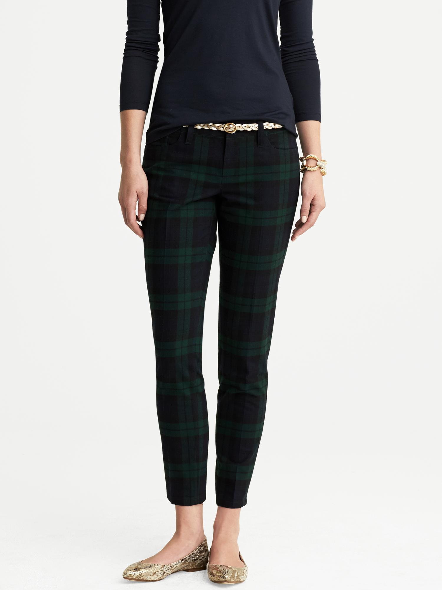 Plaid Skinny Ankle Pant