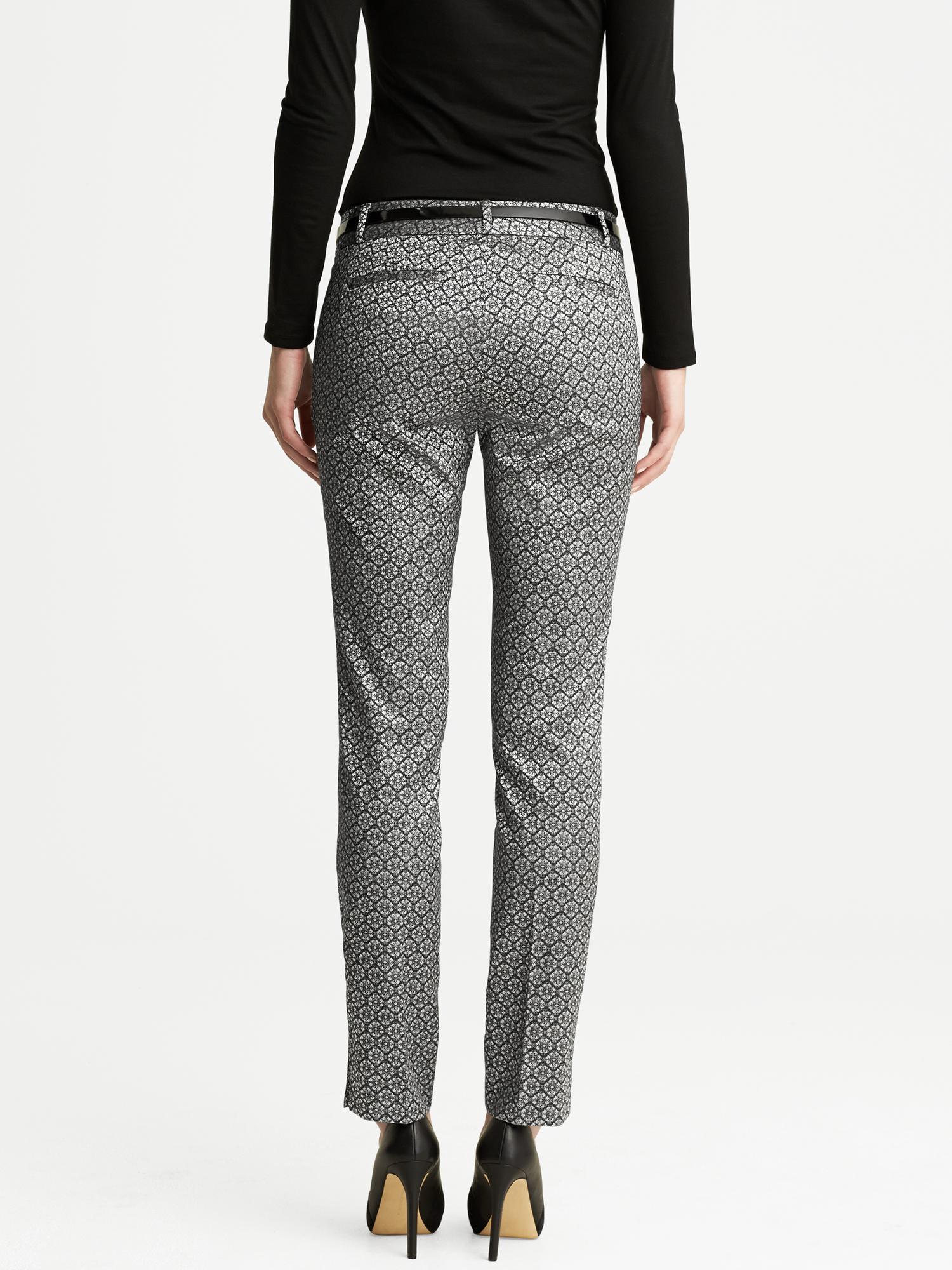 Camden-Fit Jacquard Skinny Ankle Pant