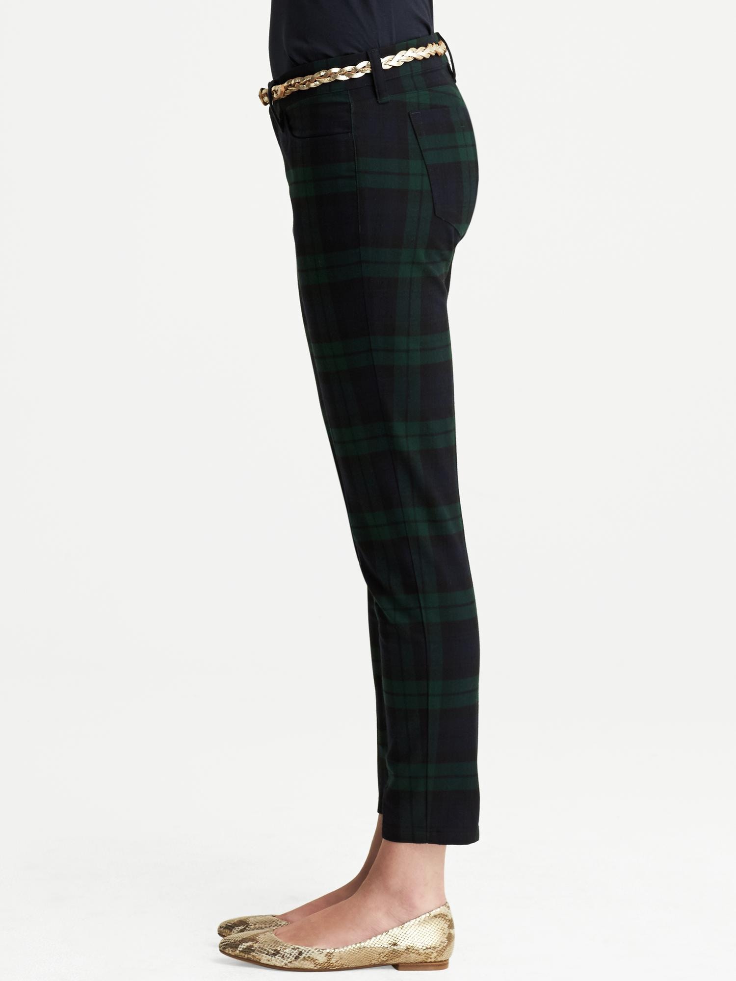 Plaid Skinny Ankle Pant