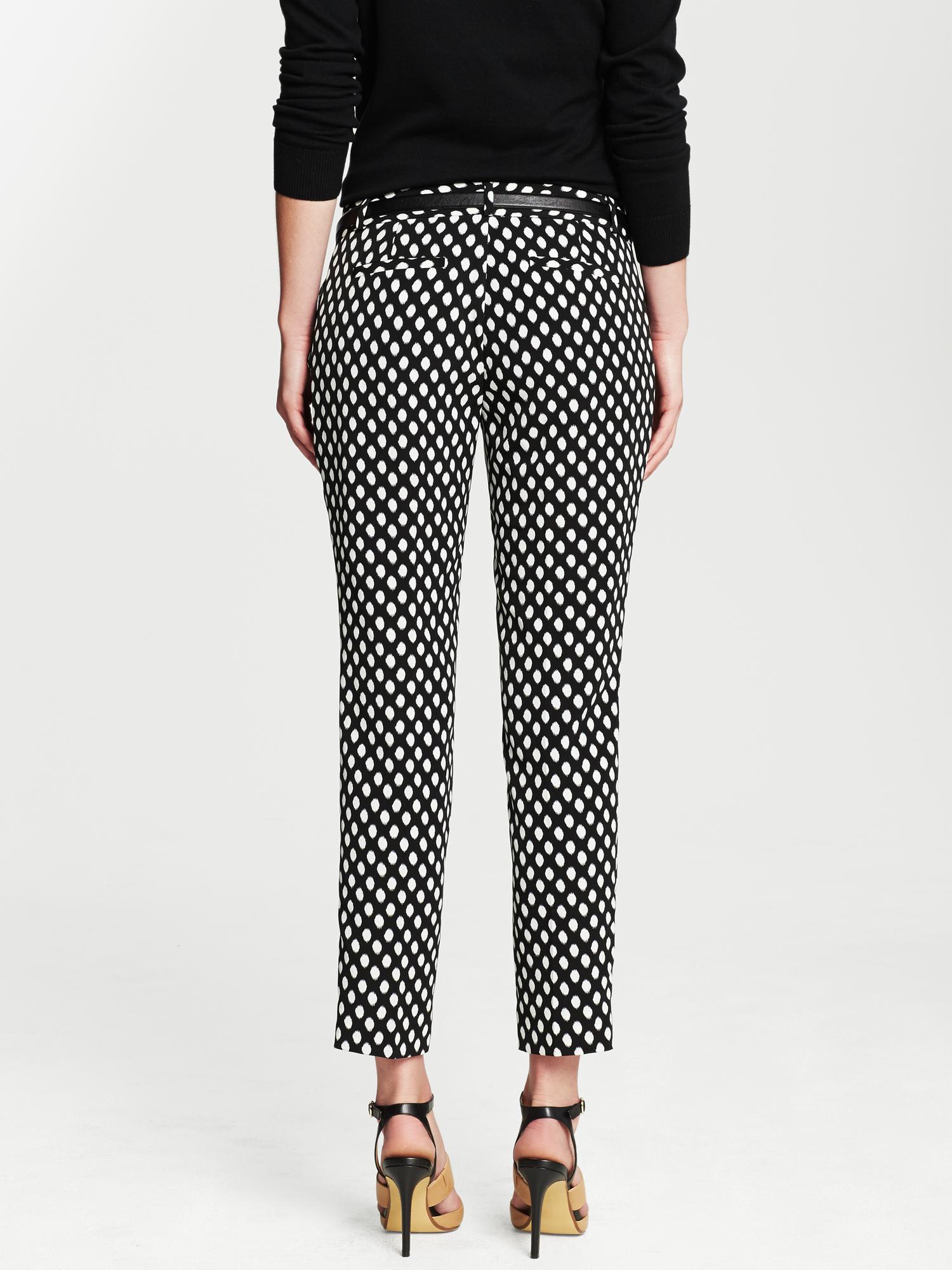 Camden-Fit Dot-Print Ankle Pant