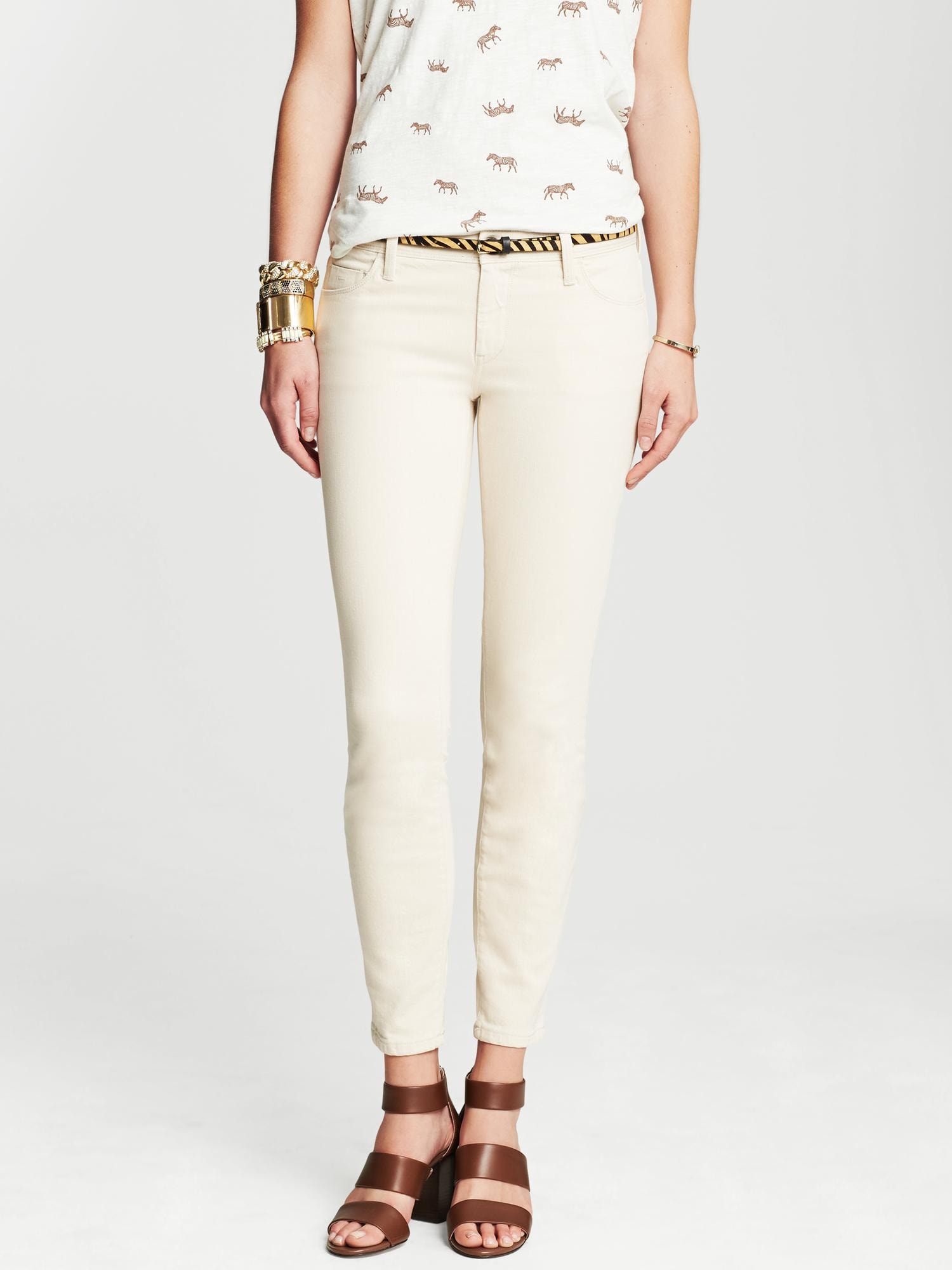 Heritage Cream Skinny Ankle Jean Banana Republic