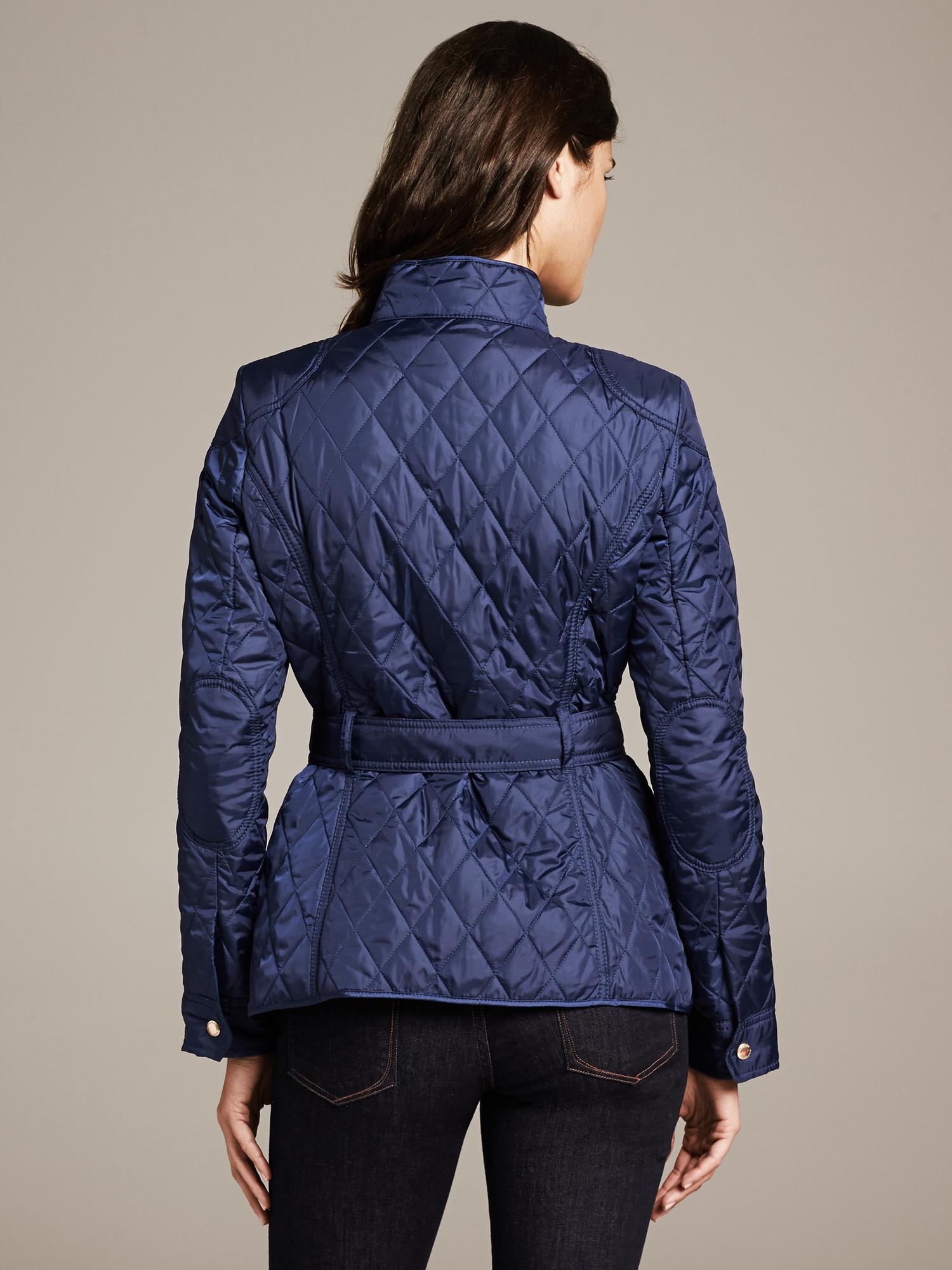 Quilted Navy Field Jacket Banana Republic