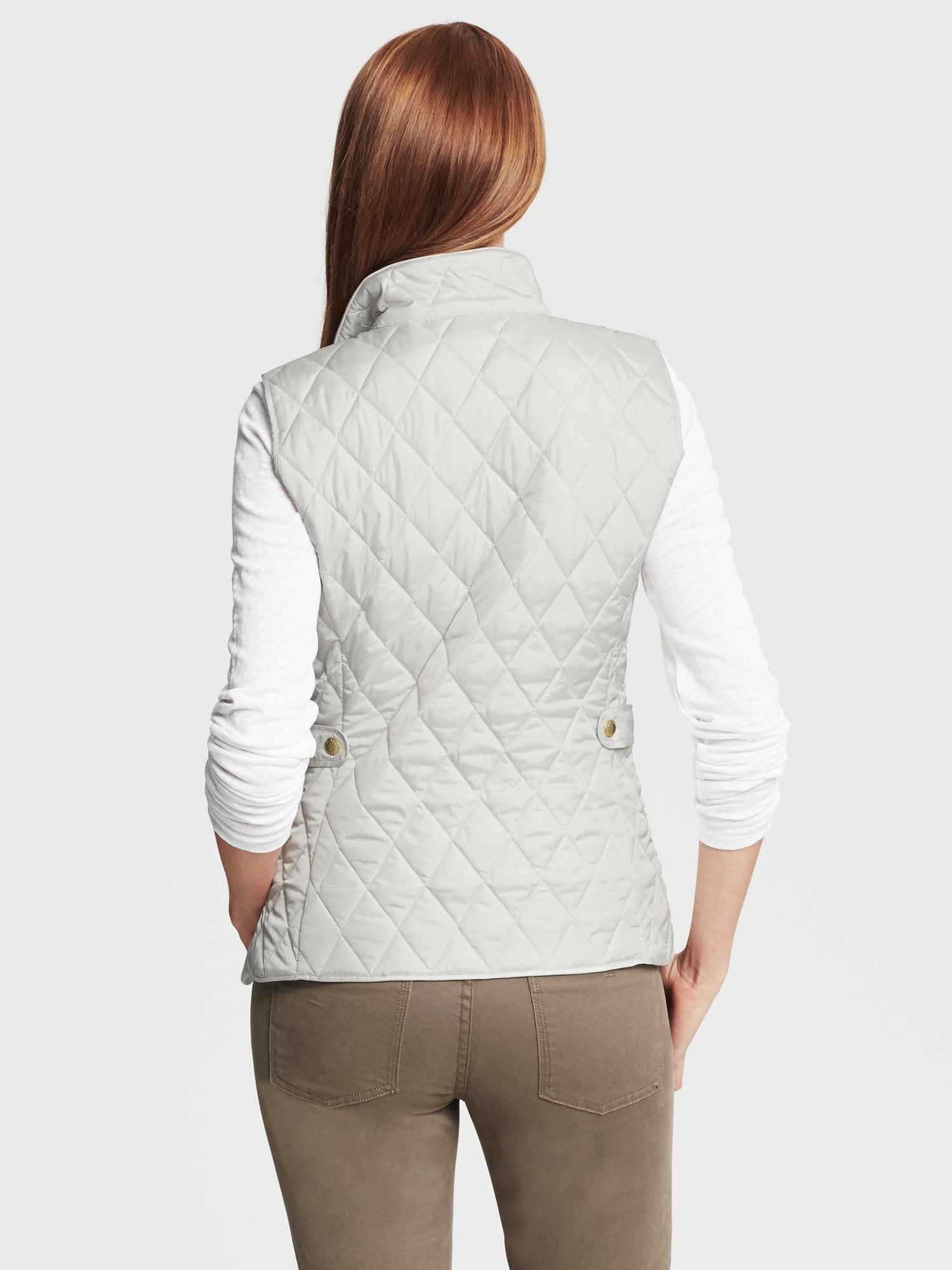 Quilted White Vest