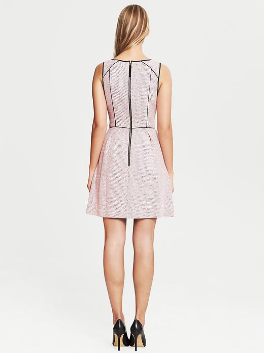 Piped Tweed Fit-and-Flare Dress
