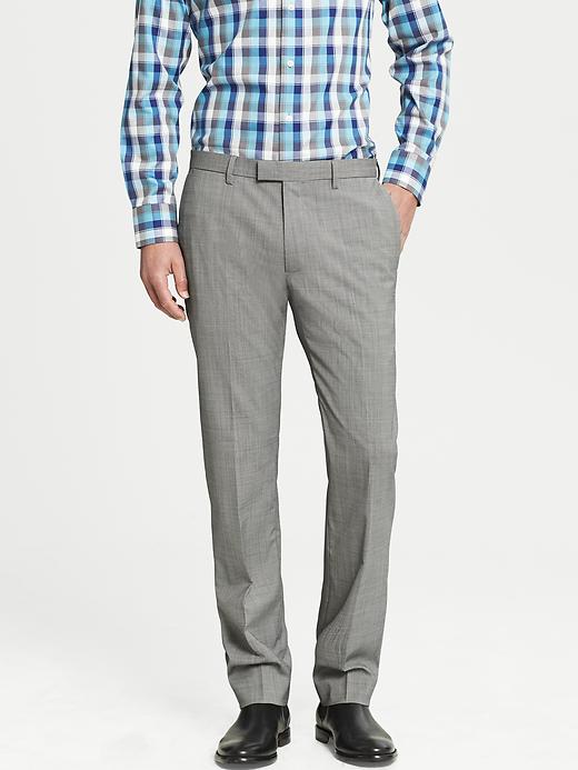 Modern Slim-Fit Grey Wool Dress Pant | Banana Republic