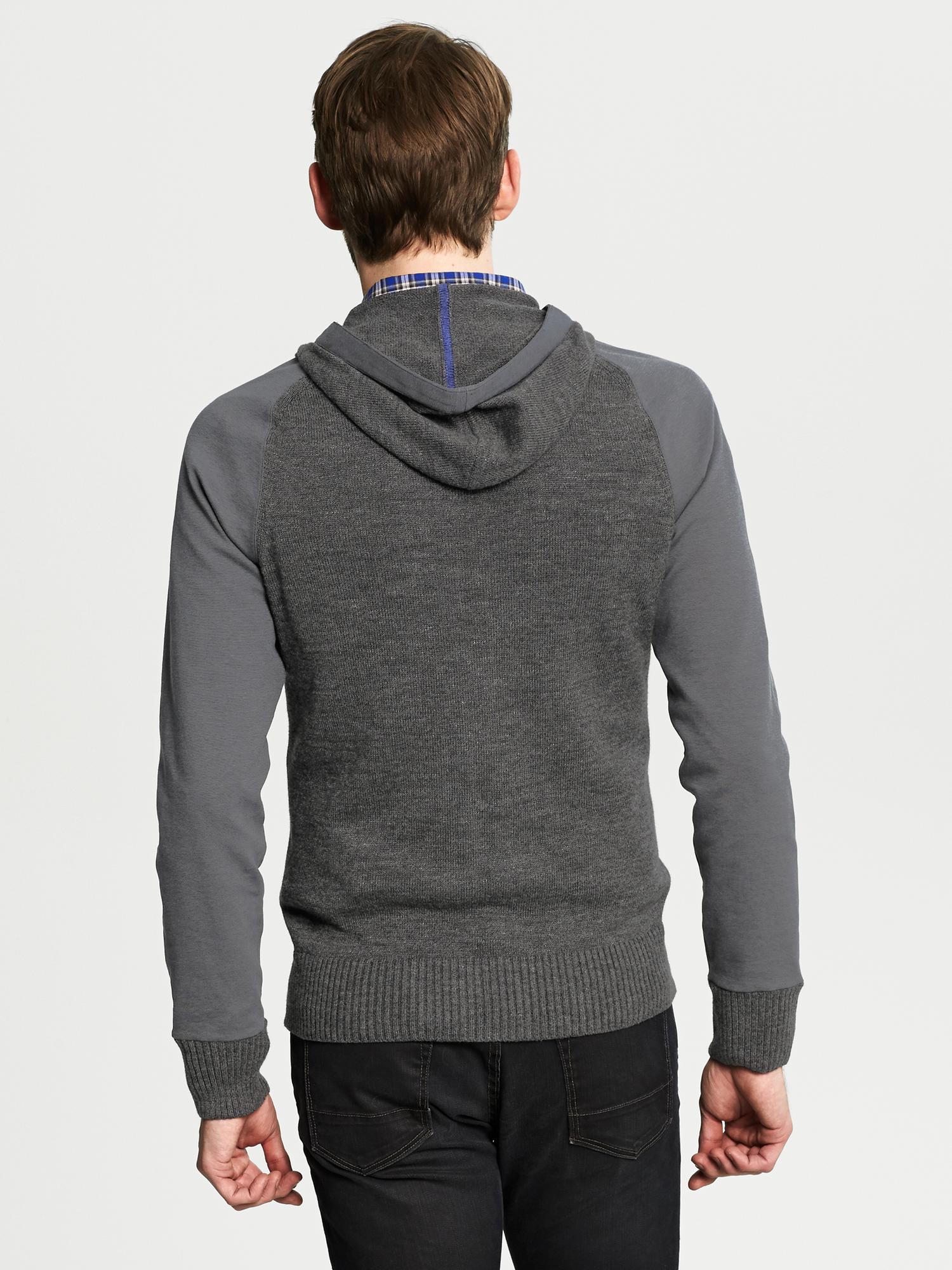 Hybrid Hooded Zip Cardigan | Banana Republic