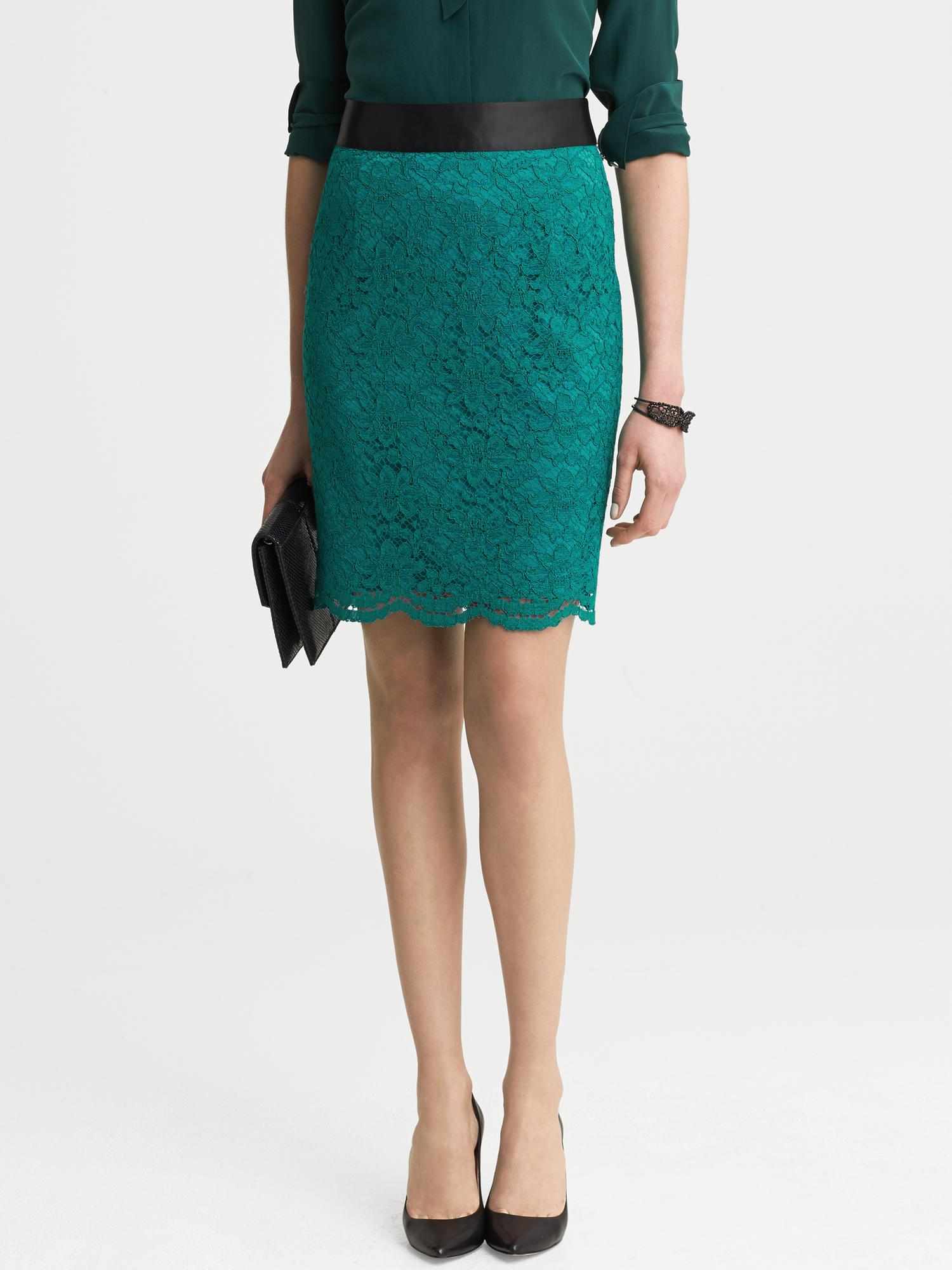 L'Wren Scott Collection Teal Lace Skirt
