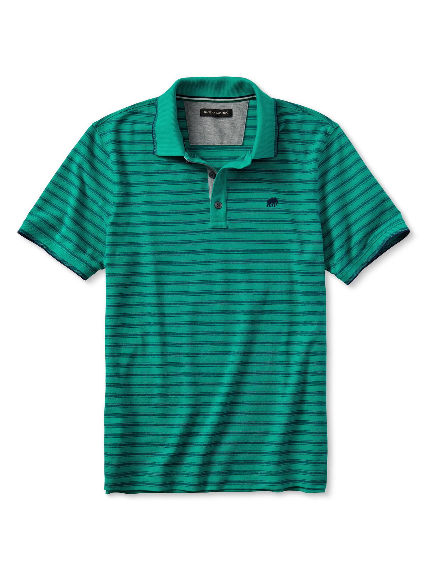 Signature Multi-Stripe Pique Polo | Banana Republic