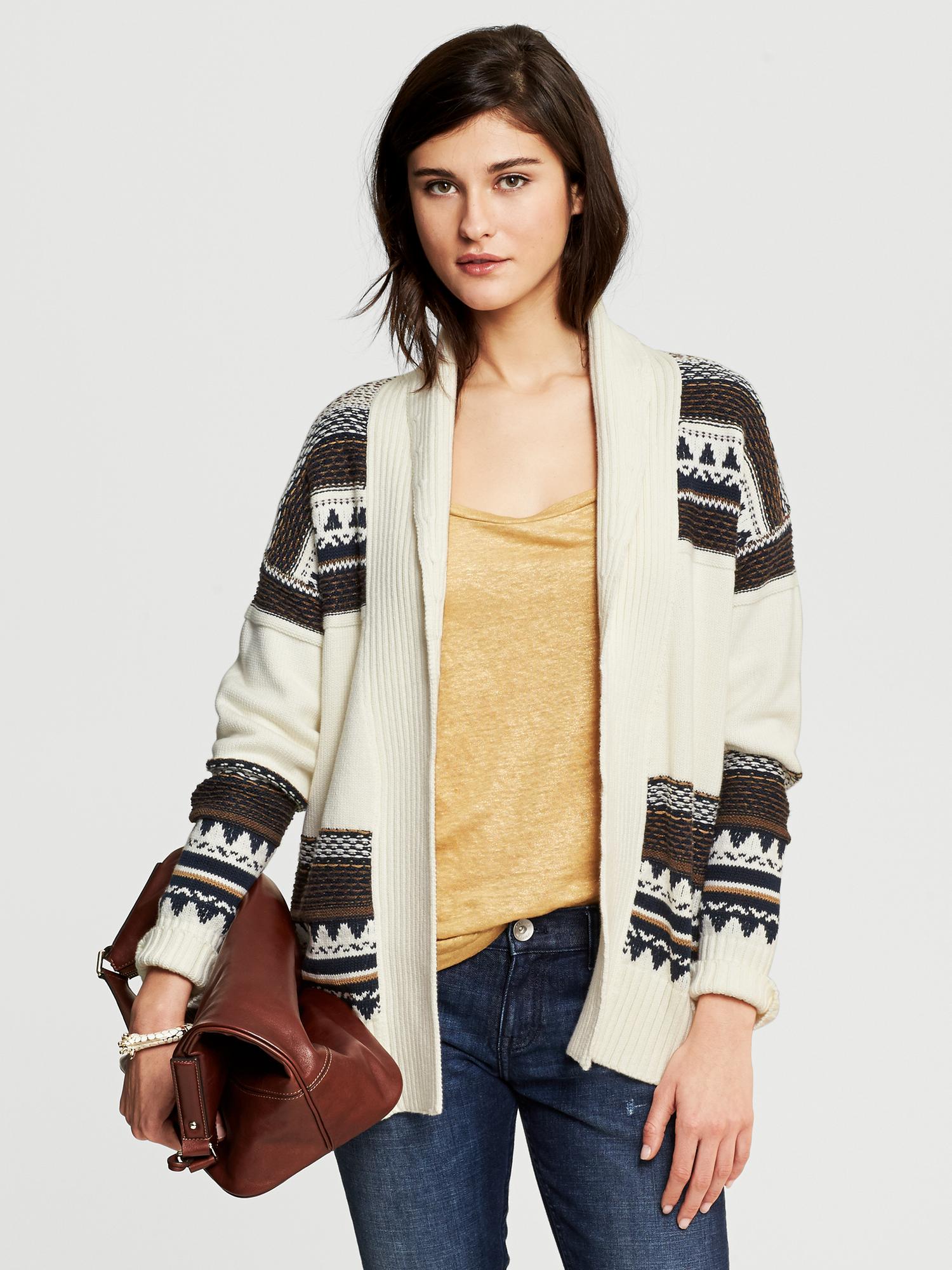 Heritage Printed Open Cardigan