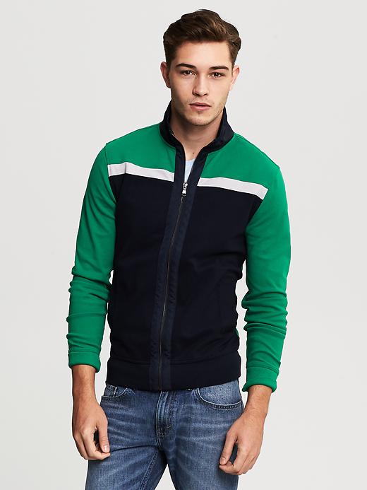 Pieced Stripe Track Jacket Banana Republic