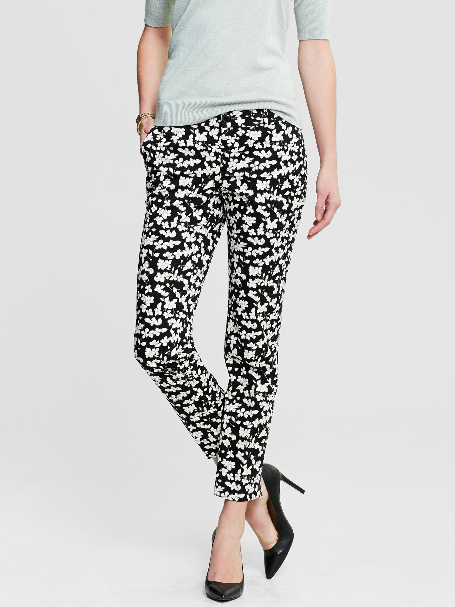 Pantalon Banana Republic Hampton Taille 0P (petite) – Neuf Avec étiquettes, Motif Géométrique Bleu/blanc