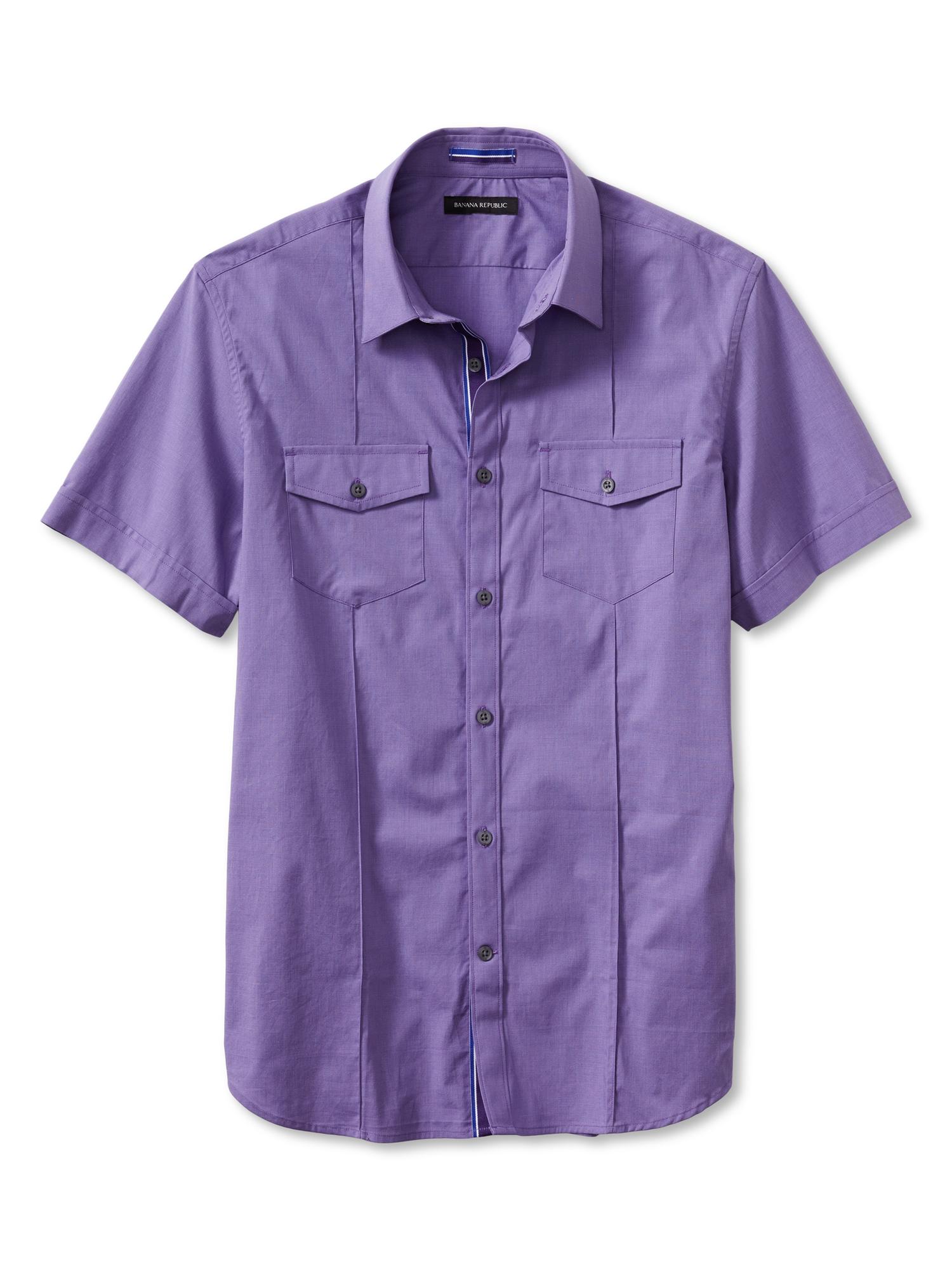 SlimFit ShortSleeve Utility Shirt Banana Republic