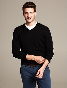 Silk/Cotton/Cashmere V-Neck Sweater | Banana Republic