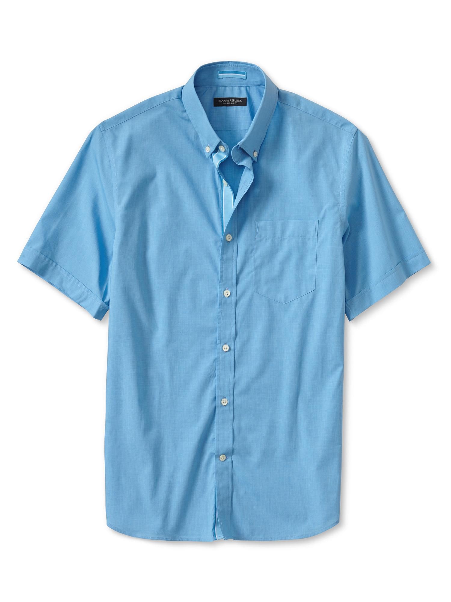 Tailored SlimFit ButtonDown ShortSleeve Shirt Banana Republic