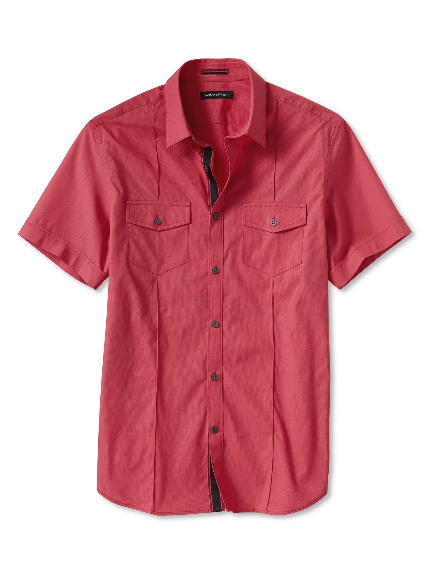 SlimFit ShortSleeve Utility Shirt Banana Republic