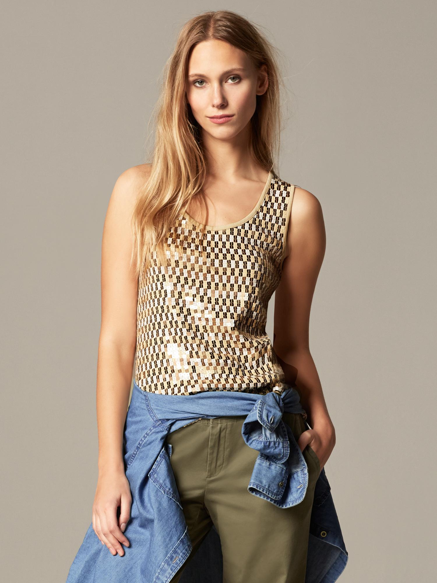 Heritage Gold Sequin Tank | Banana Republic