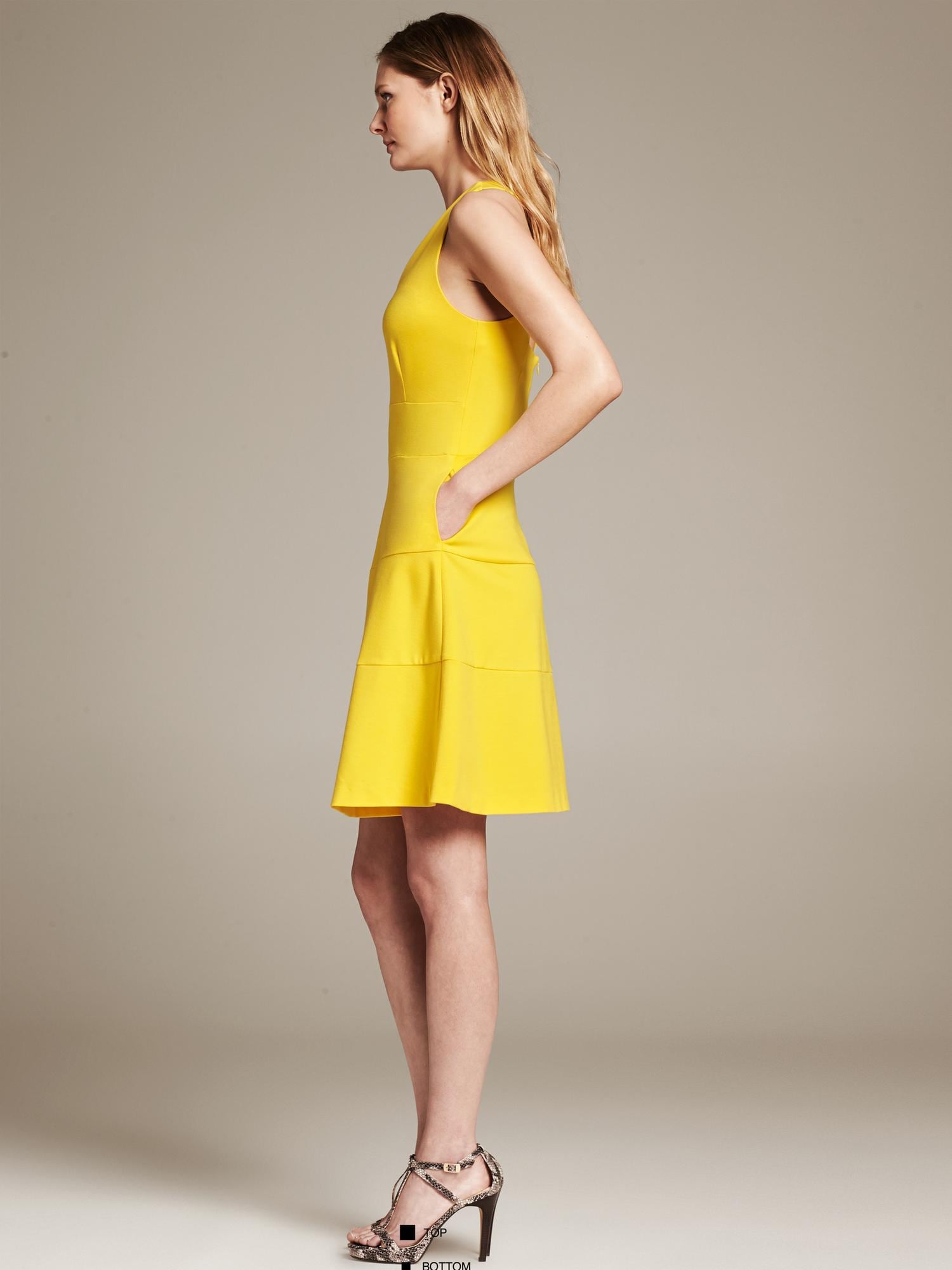 Ponte Cross-Back Fit-and-Flare Dress