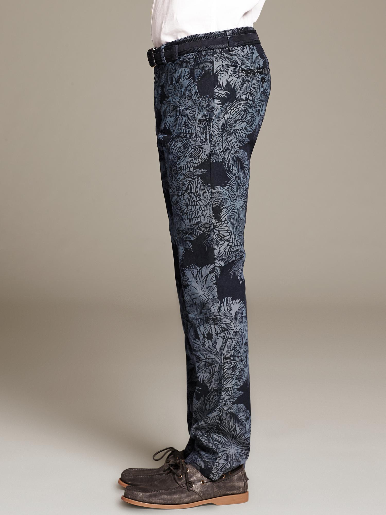Aiden Slim-Fit Printed Blue Chino