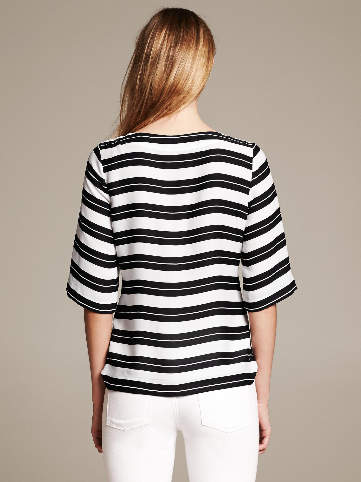 Multi-Stripe Blouse | Banana Republic