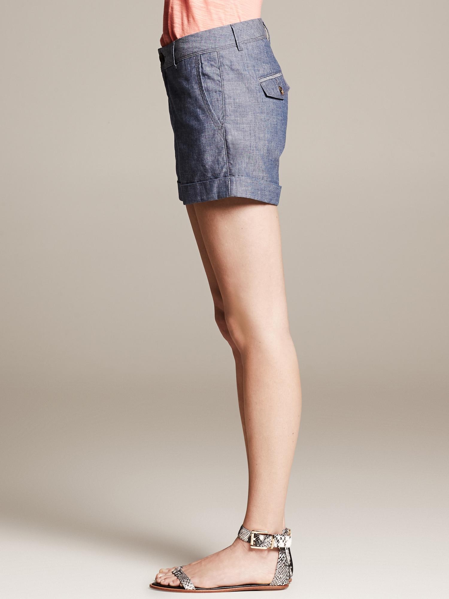 Chambray Roll-Up Short