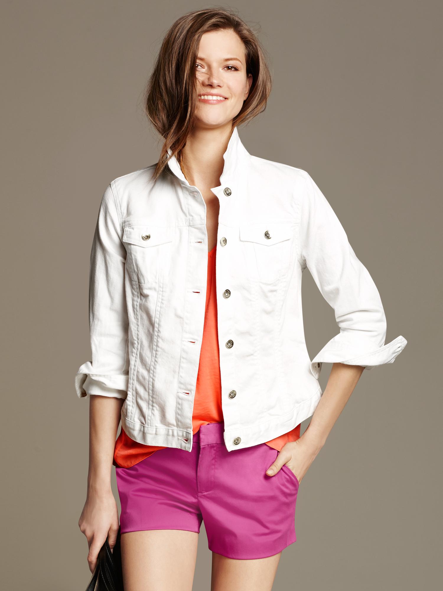 Banana republic white hot sale denim jacket