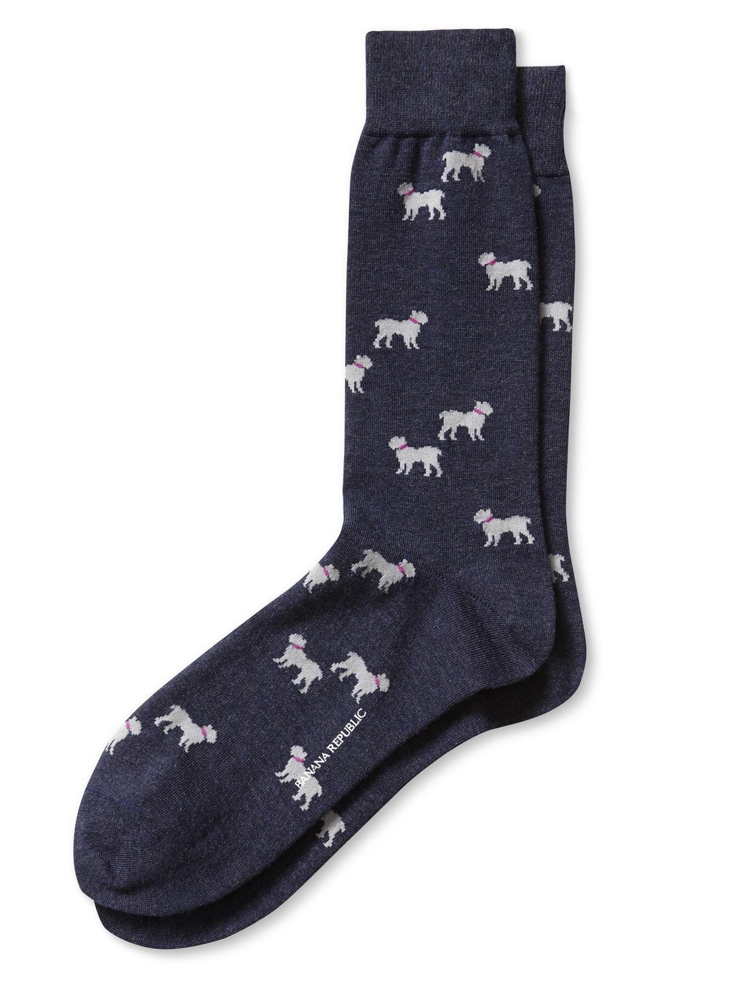 Luxe Dog Print Sock Banana Republic