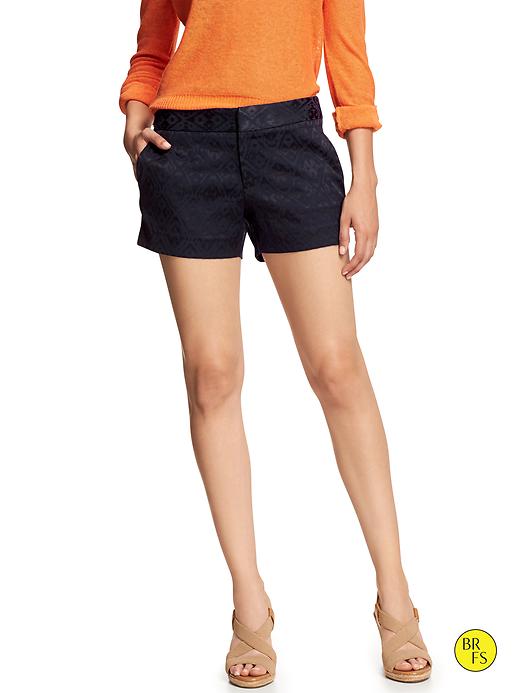 Banana Republic 100% Cotton B&W Print Dress Shorts main image 0