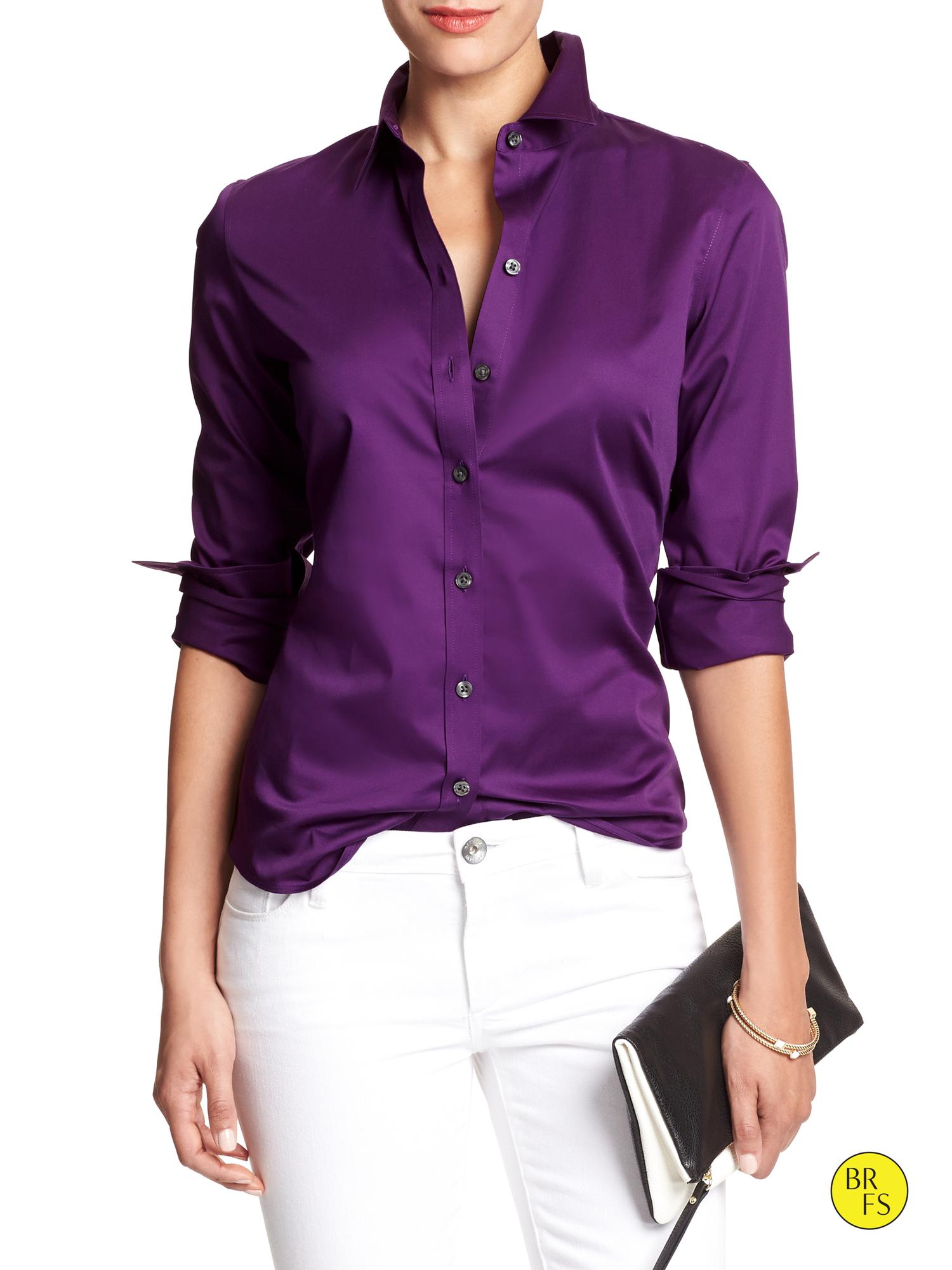 Factory Non-Iron Fitted Sateen Shirt