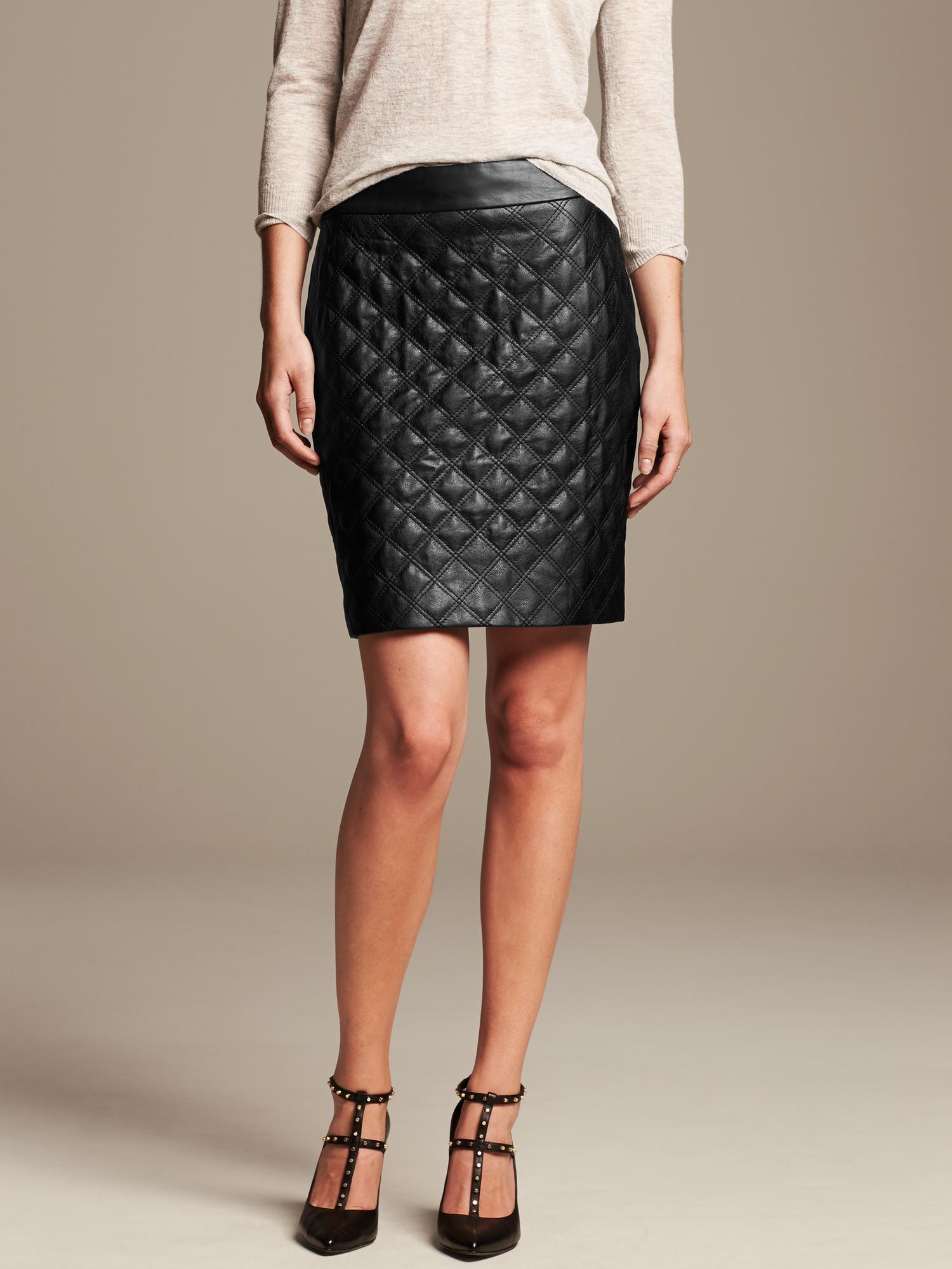 Vegan leather pencil shop skirt banana republic